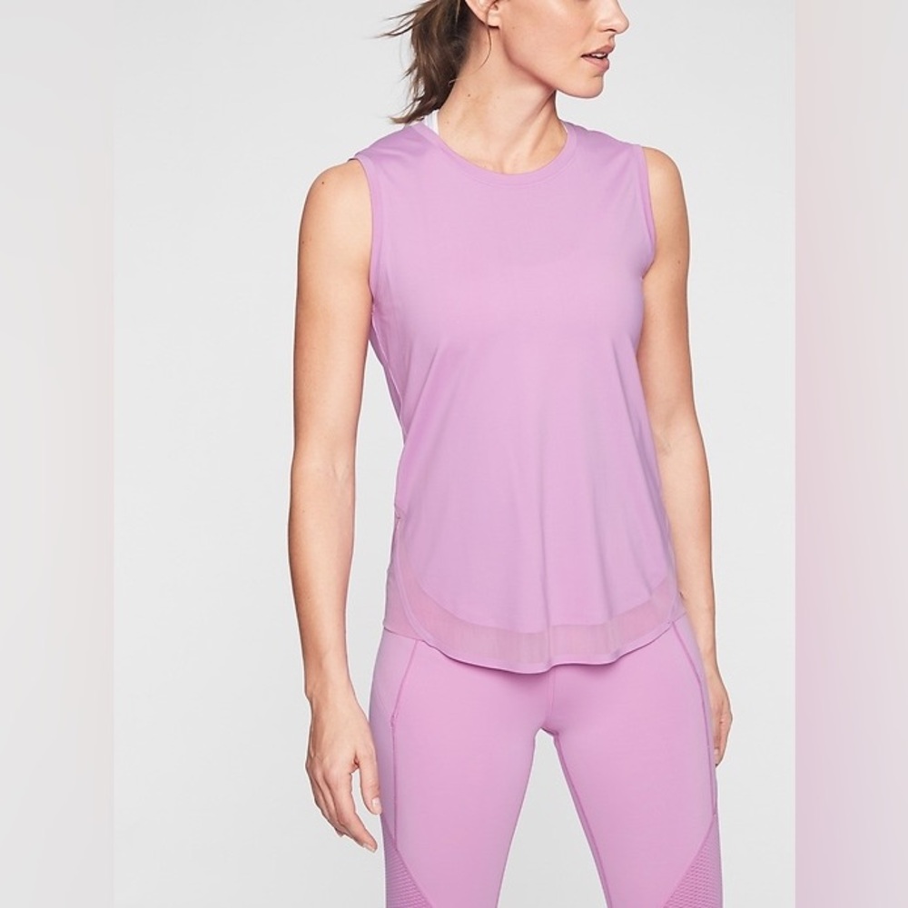 Athleta Cadence Run Tank Violet Blush Pink XS